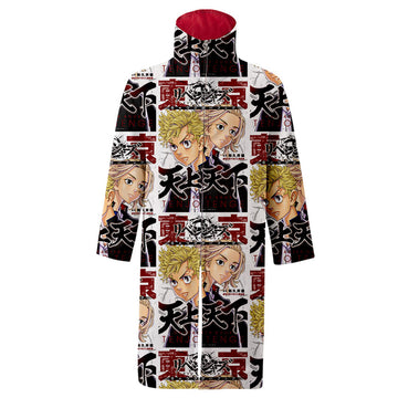 Anime Tokyo Revengers Sudadera Bata capa con cremallera Abrigo largo cuello alto Cosplay Disfraz Halloween Carnaval hombre diario Traje